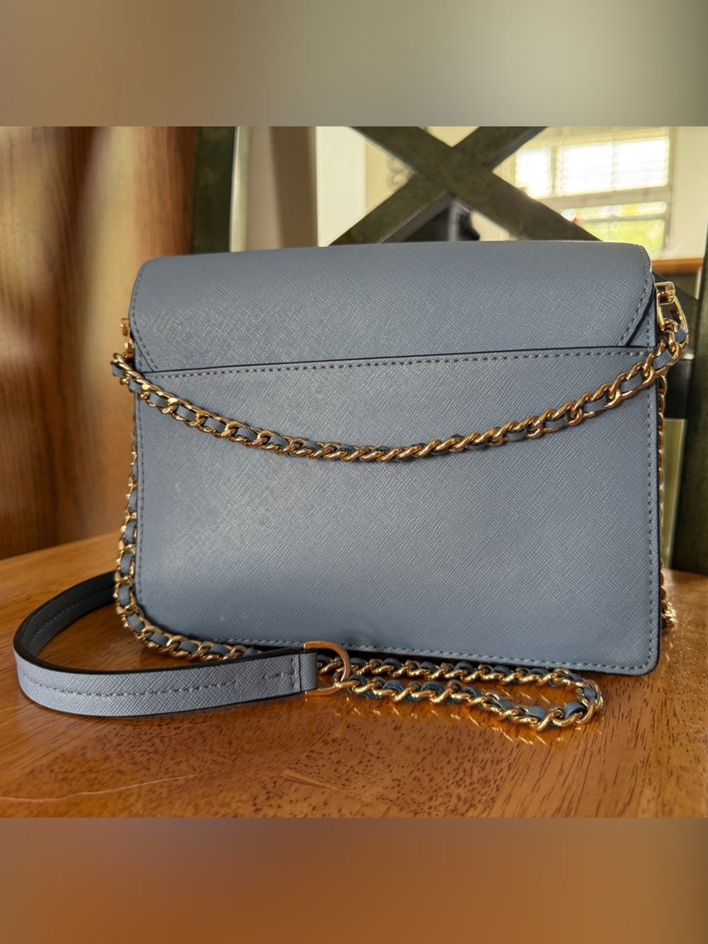 Tory Burch Slate Blue Saffiano Chain Crossbody - Picture 2 of 6